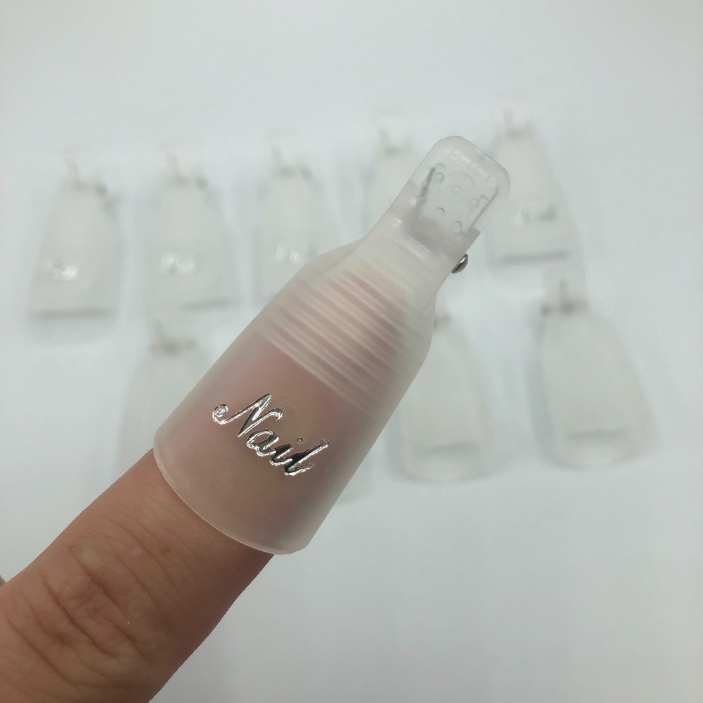 Clear - 10 Piece - Gel Nail Soak Off Caps